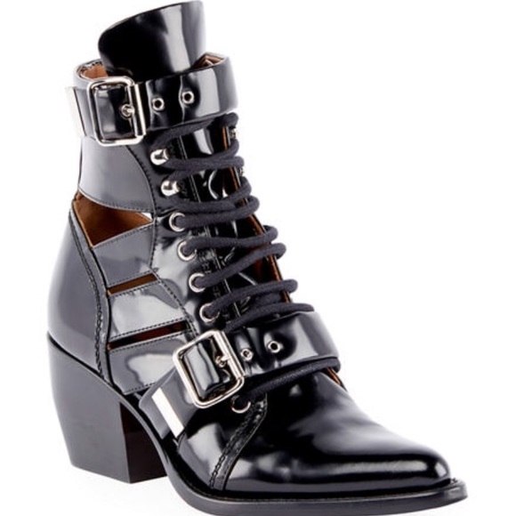 Chloe Rylee lace up Black Boots 36 - Picture 1 of 8